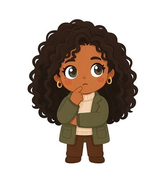 Mini Yuni thinking, hand on chin